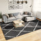 vidaXL - Vloerkleed - shaggy - hoogpolig - modern - 240x340 - cm - zwart - en - crème