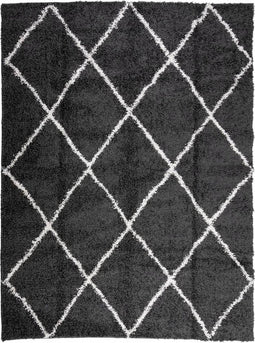 vidaXL - Vloerkleed - shaggy - hoogpolig - modern - 300x400 - cm - zwart - en - crème
