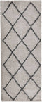 vidaXL - Vloerkleed - shaggy - hoogpolig - modern - 80x200 - cm - beige - en - antraciet