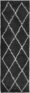 vidaXL - Vloerkleed - shaggy - hoogpolig - modern - 80x250 - cm - zwart - en - crème