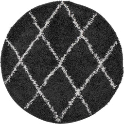 vidaXL - Vloerkleed - shaggy - hoogpolig - modern - à - 80 - cm - zwart - en - crème