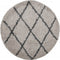vidaXL - Vloerkleed - shaggy - hoogpolig - modern - Ø - 100 - cm - beige - en - antraciet