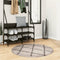 vidaXL - Vloerkleed - shaggy - hoogpolig - modern - Ø - 100 - cm - beige - en - antraciet