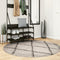 vidaXL - Vloerkleed - shaggy - hoogpolig - modern - Ø - 160 - cm - beige - en - antraciet