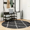 vidaXL - Vloerkleed - shaggy - hoogpolig - modern - Ø - 160 - cm - zwart - en - crème