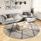 vidaXL - Vloerkleed - shaggy - hoogpolig - modern - Ø - 240 - cm - beige - en - antraciet
