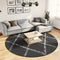 vidaXL - Vloerkleed - shaggy - hoogpolig - modern - Ø - 240 - cm - zwart - en - crème