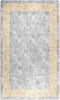 vidaXL - Vloerkleed - wasbaar - anti-slip - 120x170 - cm - grijs - en - goudkleurig