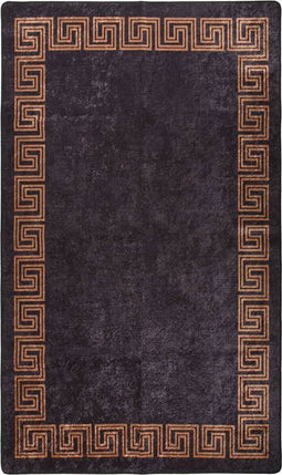 vidaXL - Vloerkleed - wasbaar - anti-slip - 120x170 - cm - zwart - en - goudkleurig