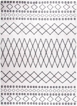 vidaXL - Vloerkleed - wasbaar - anti-slip - 120x180 - cm - zwart - en - wit