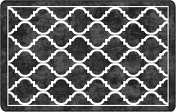 vidaXL - Vloerkleed - wasbaar - anti-slip - 190x300 - cm - zwart - en - wit