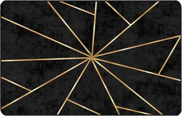 vidaXL - Vloerkleed - wasbaar - anti-slip - 190x300 - cm - zwart - en - goudkleurig