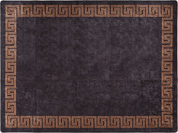vidaXL - Vloerkleed - wasbaar - anti-slip - 400x300 - cm - zwart - en - goudkleurig