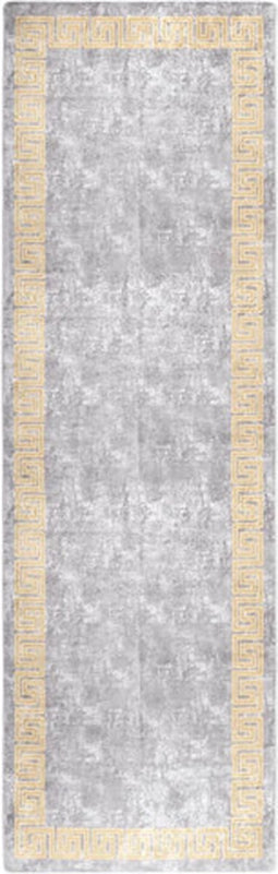 vidaXL - Vloerkleed - wasbaar - anti-slip - 80x300 - cm - grijs