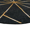 vidaXL - Vloerkleed - wasbaar - anti-slip - Ø - 120 - cm - zwart - en - goudkleurig
