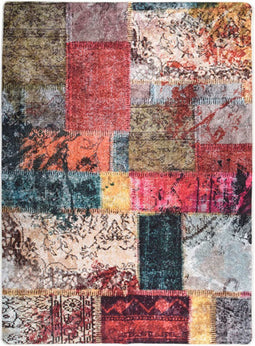 vidaXL - Vloerkleed - wasbaar - anti-slip - patchwork - 120x180 - cm - meerkleurig