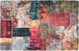 vidaXL - Vloerkleed - wasbaar - anti-slip - patchwork - 80x150 - cm - meerkleurig