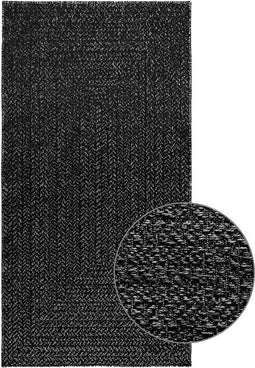vidaXL - Vloerkleed - ZIZUR - binnen - en - buiten - 80x150 - cm - jute - look - antraciet