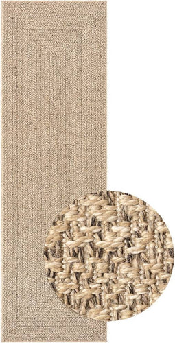 vidaXL - Vloerkleed - ZIZUR - binnen - en - buiten - 80x250 - cm - jute - look