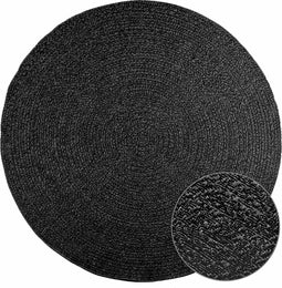 vidaXL - Vloerkleed - ZIZUR - binnen - en - buiten - Ø - 200 - cm - jute - look - antraciet