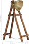 vidaXL Vloerlamp E27 massief mangohout messingkleurig