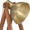 vidaXL Vloerlamp E27 massief mangohout messingkleurig