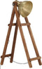 vidaXL Vloerlamp E27 massief mangohout messingkleurig