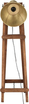 vidaXL Vloerlamp E27 massief mangohout messingkleurig