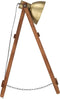 vidaXL Vloerlamp E27 massief mangohout messingkleurig