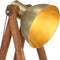 vidaXL Vloerlamp E27 massief mangohout messingkleurig