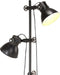 vidaXL Vloerlamp met 2 lampenkappen E27 gietijzer zwart