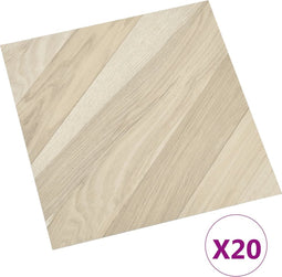 vidaXL - Vloerplanken - 20 - st - zelfklevend - 1,86 - m² - PVC - gestreept - beige