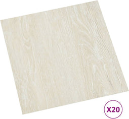 vidaXL - Vloerplanken - 20 - st - zelfklevend - 1,86 - m² - PVC - crèmekleurig