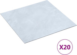 vidaXL - Vloerplanken - 20 - st - zelfklevend - 1,86 - m² - PVC - wit - marmerpatroon