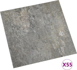 vidaXL - Vloerplanken - zelfklevend - 55 - st - 5,11 - m² - PVC - grijs