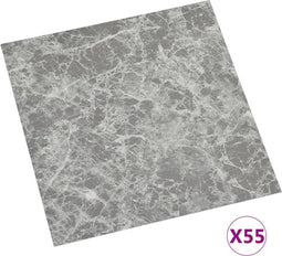 vidaXL - Vloerplanken - zelfklevend - 55 - st - 5,11 - m² - PVC - betongrijs