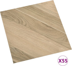 vidaXL - Vloerplanken - zelfklevend - 55 - st - 5,11 - m² - PVC - gestreept - bruin