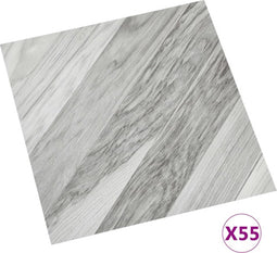 vidaXL - Vloerplanken - zelfklevend - 55 - st - 5,11 - m² - PVC - gestreept - grijs