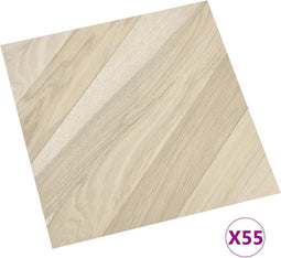 vidaXL - Vloerplanken - zelfklevend - 55 - st - 5,11 - m² - PVC - gestreept - beige