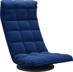 vidaXL - Vloerstoel - draaibaar - fluweel - blauw