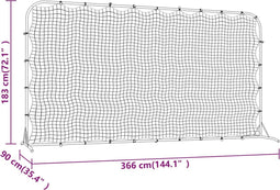vidaXL - Voetbal - rebounder - 366x90x183 - cm - HDPE - zwart