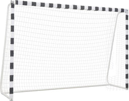 vidaXL - Voetbaldoel - 300x200x90 - cm - metaal - zwart - en - wit
