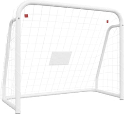 vidaXL - Voetbaldoel - met - net - 125x96x60 - cm - staal - en - polyester - wit