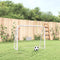 vidaXL - Voetbaldoel - met - net - 125x96x60 - cm - staal - en - polyester - wit