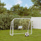 vidaXL - Voetbaldoel - met - net - 125x96x60 - cm - staal - en - polyester - wit