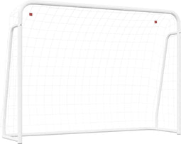 vidaXL - Voetbaldoel - met - net - 214x75x152 - cm - staal - en - polyester - wit