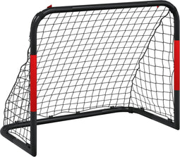 vidaXL - Voetbaldoel - met - net - 90x48x71 - cm - staal - rood - en - zwart