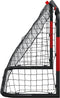 vidaXL - Voetbaldoel - met - net - 90x48x71 - cm - staal - rood - en - zwart