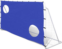 vidaXL - Voetbaldoel - met - richtmuur - hoogwaardig - 240x92x150 - cm - staal