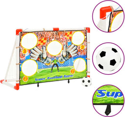 vidaXL - Voetbaldoelenset - met - doelmuur - 120x51x77,5 - cm